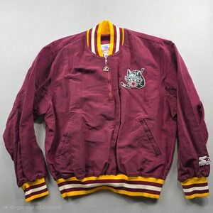 Vintage Starter Chicago Wolves AHL Hockey Jacket Maroon Fitted Wind Mens Large